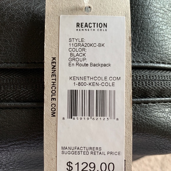 NWT- Kenneth Cole - Reaction black backpack - Picture 3 of 3
